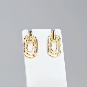 Articulated 3 Oval Hammered Rings 18K Gold S925